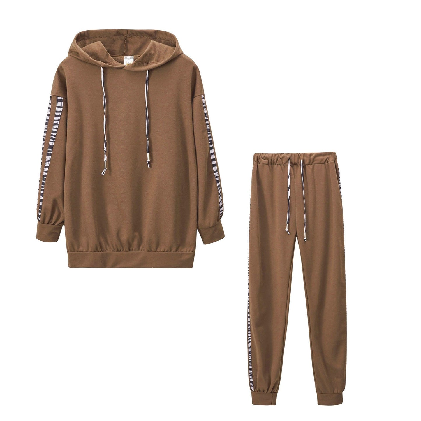 Women's sporty loungewear set with hood and side stripes NOVAE
