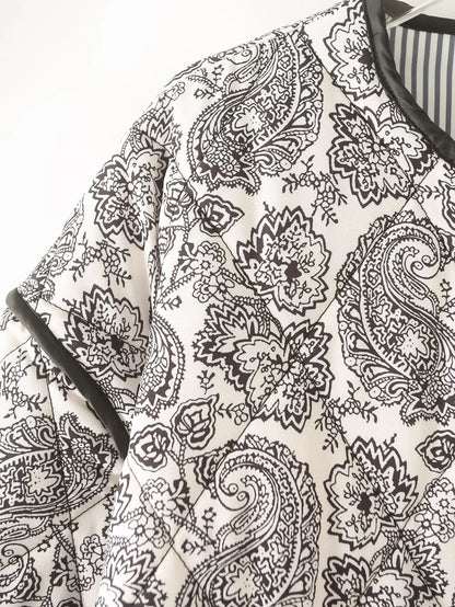 Women's fashionable quilted jacket with unique paisley pattern NOVAE