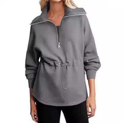 Women's casual hooded sweatshirt with practical drawstring adjustment NOVAE