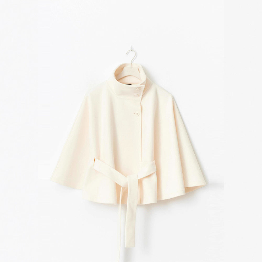 Women's Relaxed Fit Cape Jacket with Tie Belt NOVAE