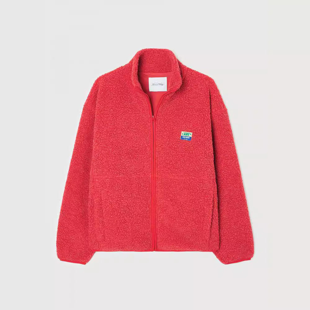 Women's plush jacket with high collar and side pockets NOVAE