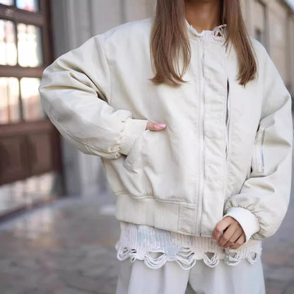 Women's casual oversized sweater with fashionable ripped details and creative color gradient NOVAE