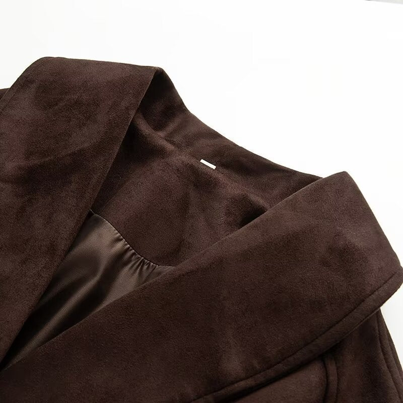 Women's elegant soft blazer-style jacket with waist belt NOVAE