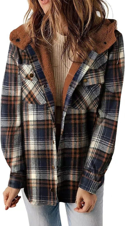 Women's checked flannel jacket with cozy lining NOVAE