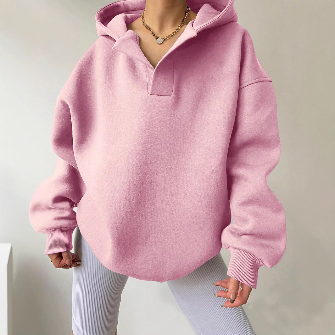 Women's oversized hoodie with fashionable collar and voluminous sleeves NOVAE