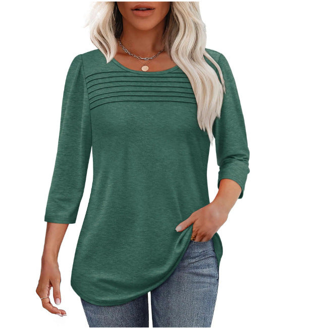 Women's elegantly cut top with gathered details NOVAE