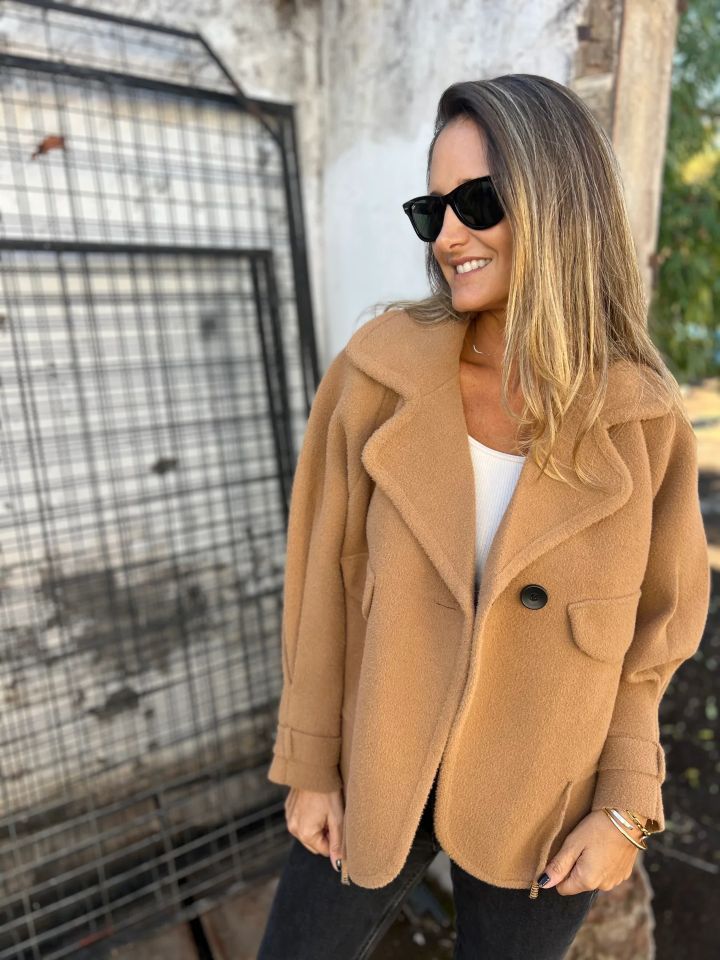 Women's Casual Oversized Jacket with Stylish Collar and Button Closure NOVAE