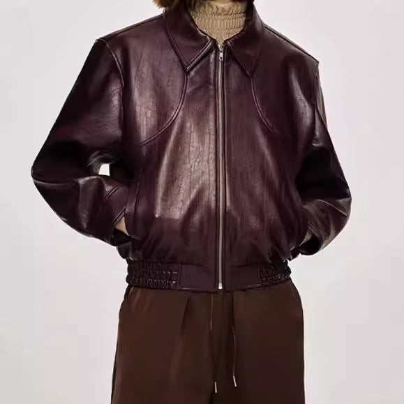 Women's faux leather jacket with striking cut NOVAE