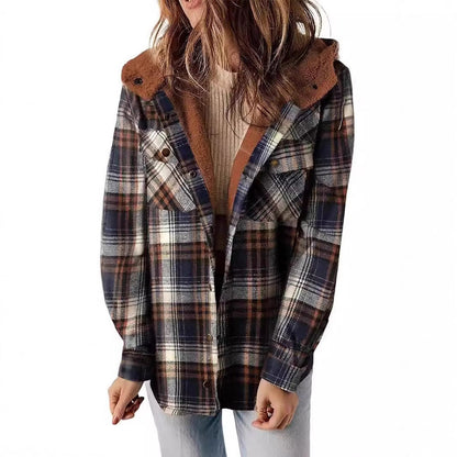 Women's checked flannel jacket with cozy lining NOVAE