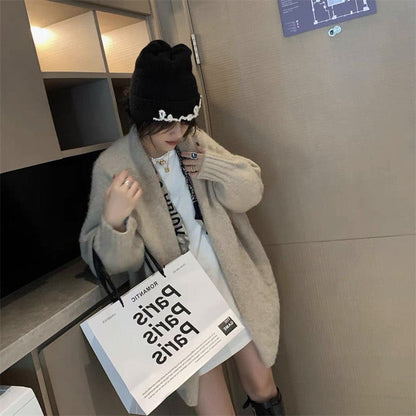 Women's Oversized and Soft Knit Cardigan with Open Fronts NOVAE