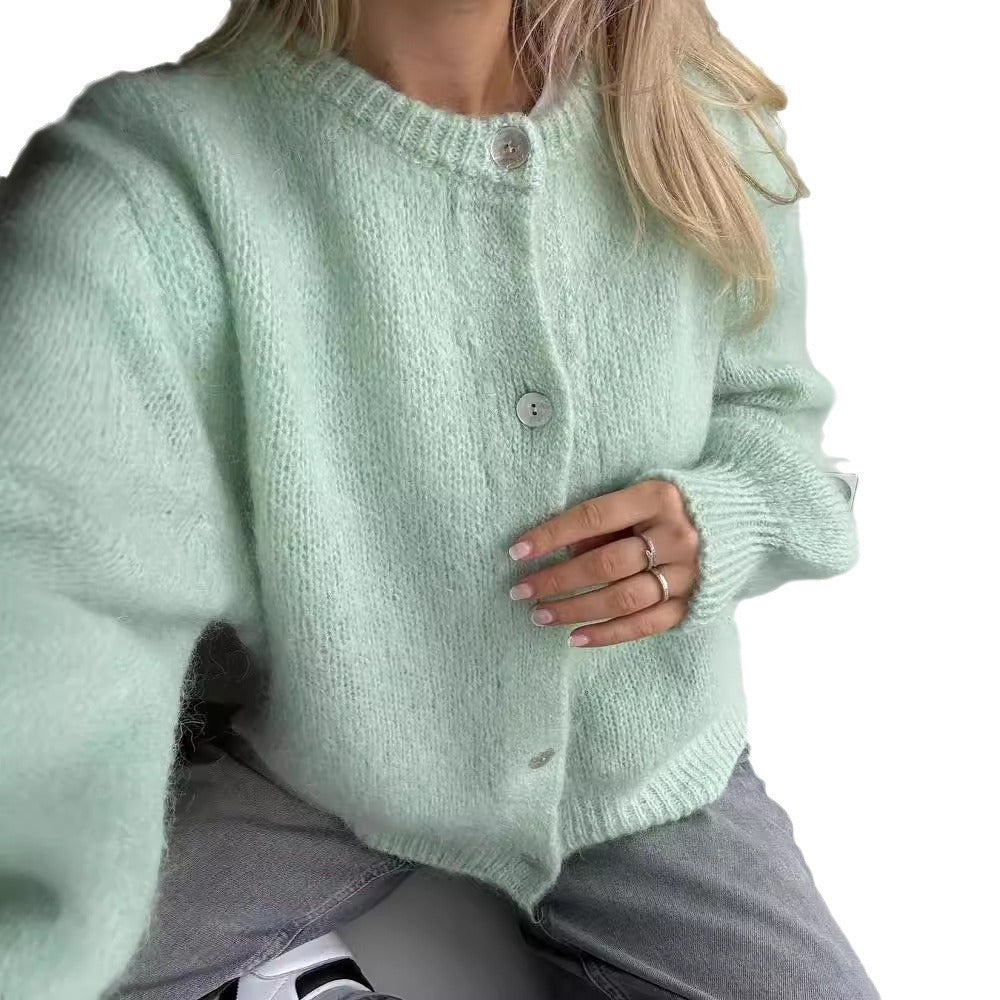 Women's Cozy Knit Cardigan with Button Details NOVAE