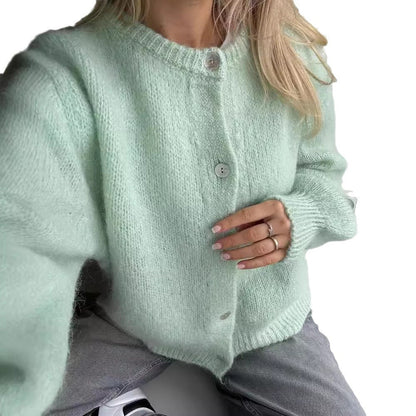 Women's Cozy Knit Cardigan with Button Details NOVAE