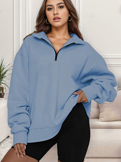 Women's Oversized Sweatshirt with Stand-Up Collar NOVAE