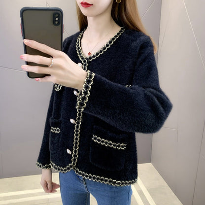 Women's Elegant and luxurious cardigan with pearl embellishments NOVAE