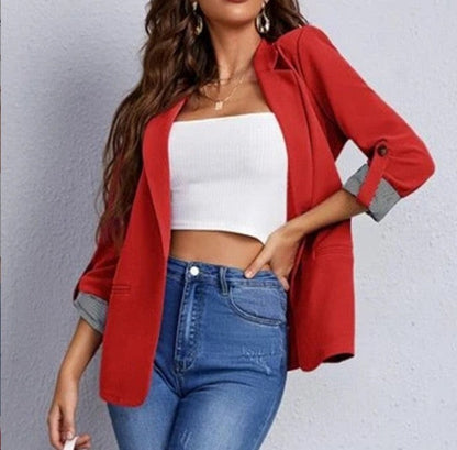 Women's stylish and versatile blazer jacket with rolled-up sleeves NOVAE