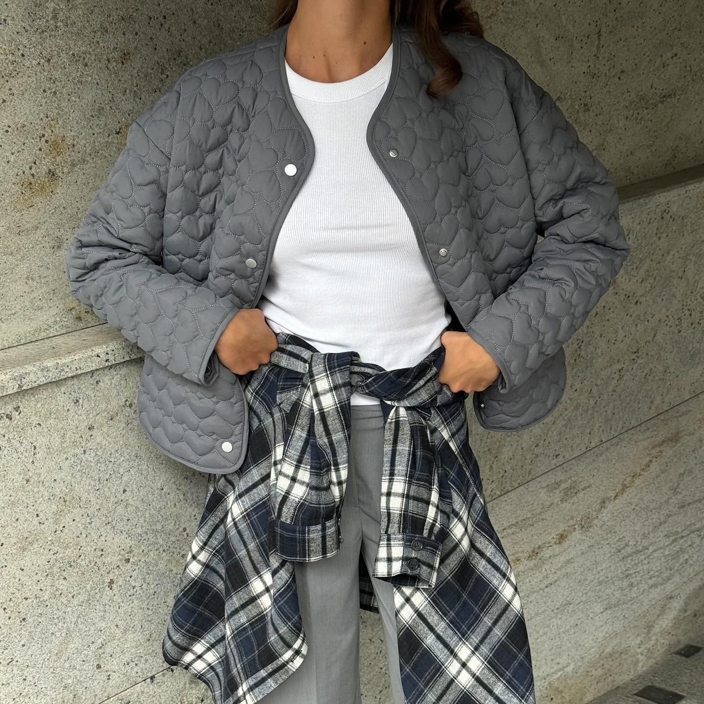 Women's quilted leisure jacket with button closure and modern details NOVAE