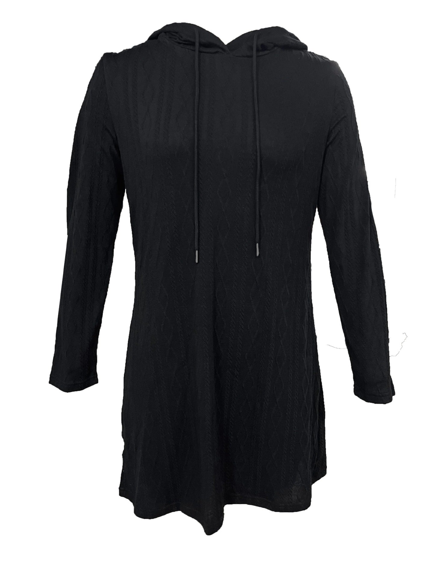 Women's hooded dress with structured knit pattern and relaxed fit NOVAE