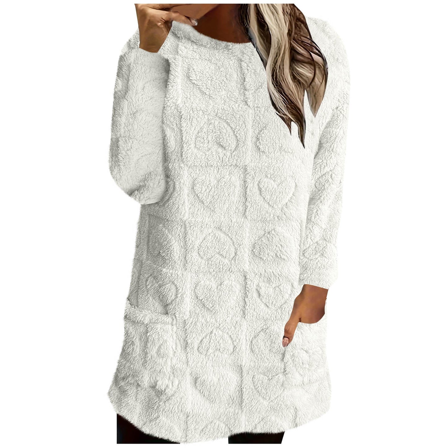 Women's Cozy Tunic with Heart Pattern NOVAE