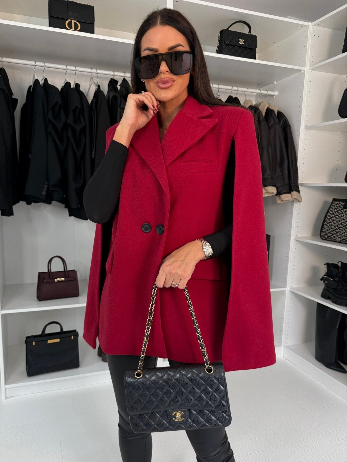 Women's Oversized Blazer with Cape Design and Modern Details NOVAE