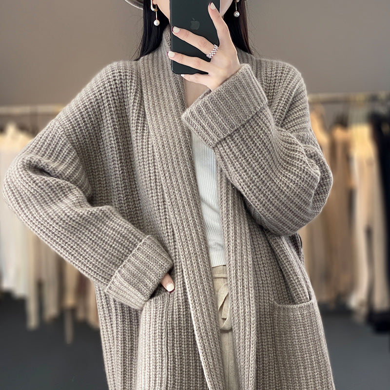 Women's Cozy Knit Cardigan with Deep Pockets NOVAE