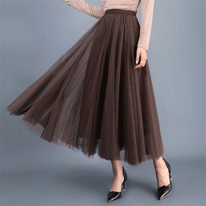 Women's Elegant Tulle Skirt with Voluminous Cut and Elastic Waistband NOVAE