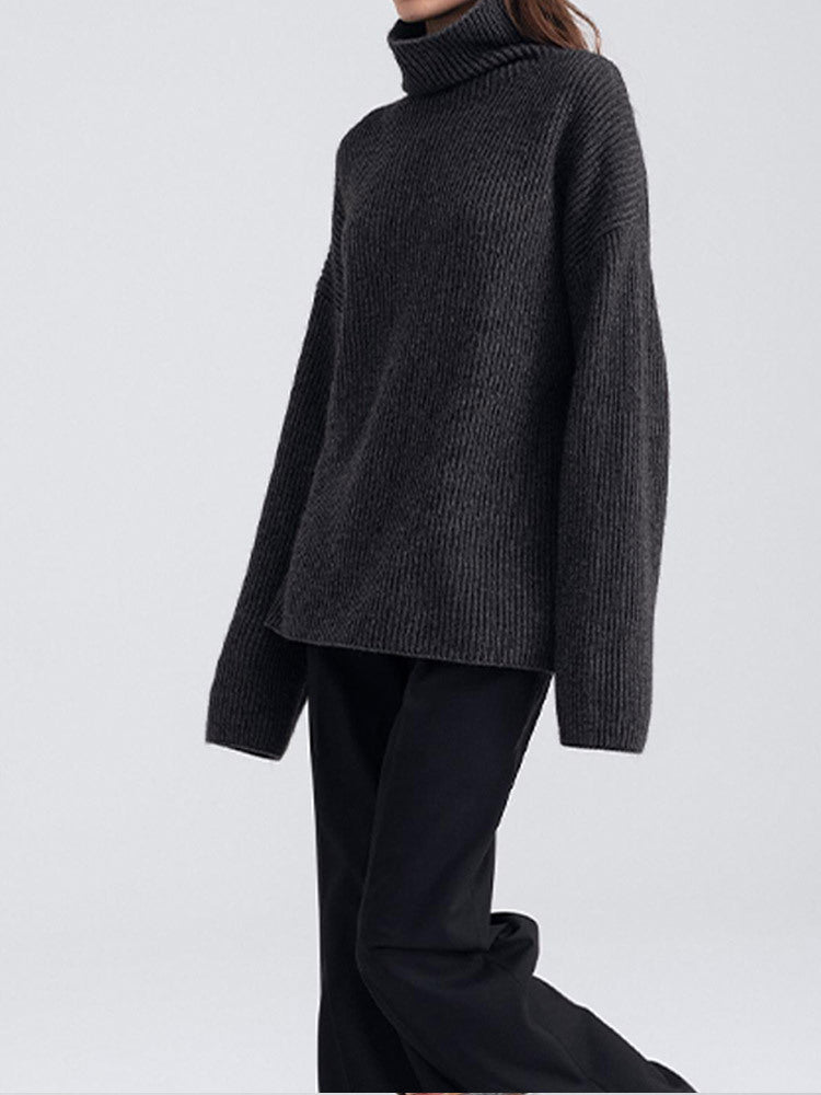 Women's Oversized Turtleneck Knit Sweater made of high-quality material NOVAE