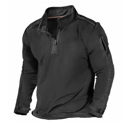 Men's functional sweatshirt with stand-up collar and zipper NOVAE