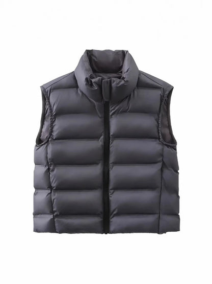 Women's down vest with high collar and comfort fit NOVAE
