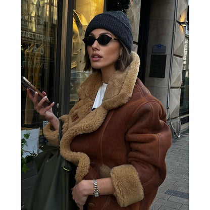 Women's casual oversized fur coat NOVAE
