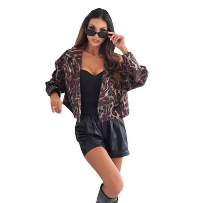 Women's fashionable blazer jacket in trendy leopard print NOVAE