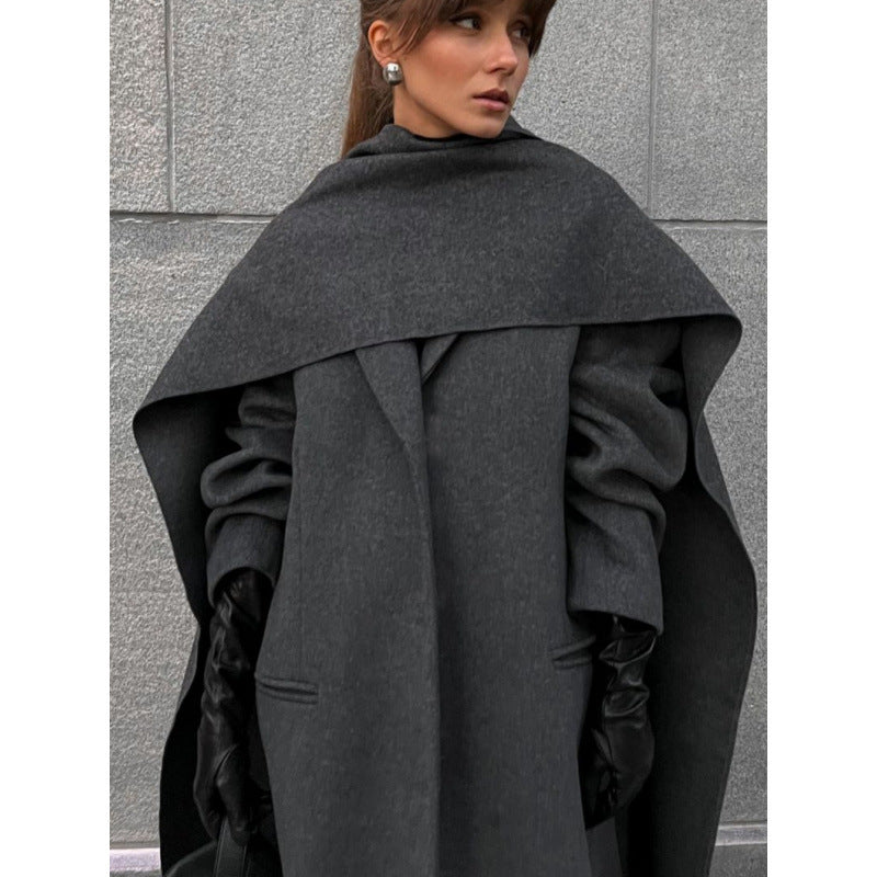 Women's Elegant Cape Coat made of high-quality wool blend NOVAE