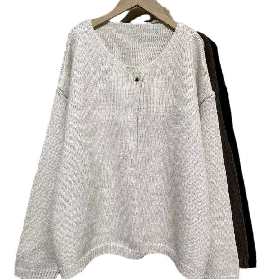 Women's oversized cardigan with soft textures and open fronts NOVAE