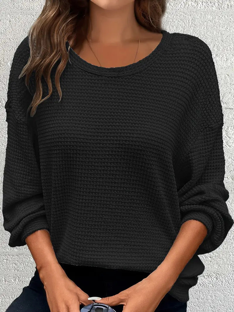 Women's casual knit sweater with a loose fit and elasticated cuffs NOVAE