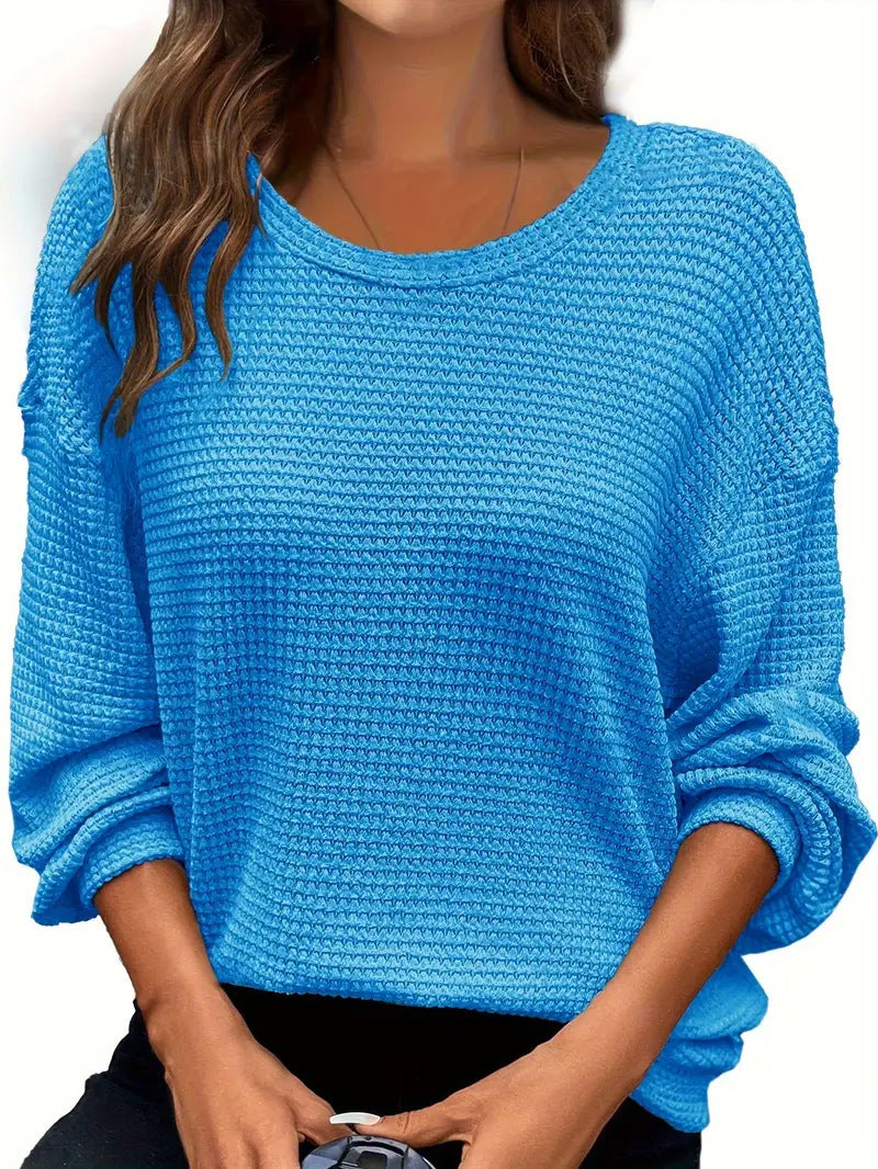 Women's casual knit sweater with a loose fit and elasticated cuffs NOVAE