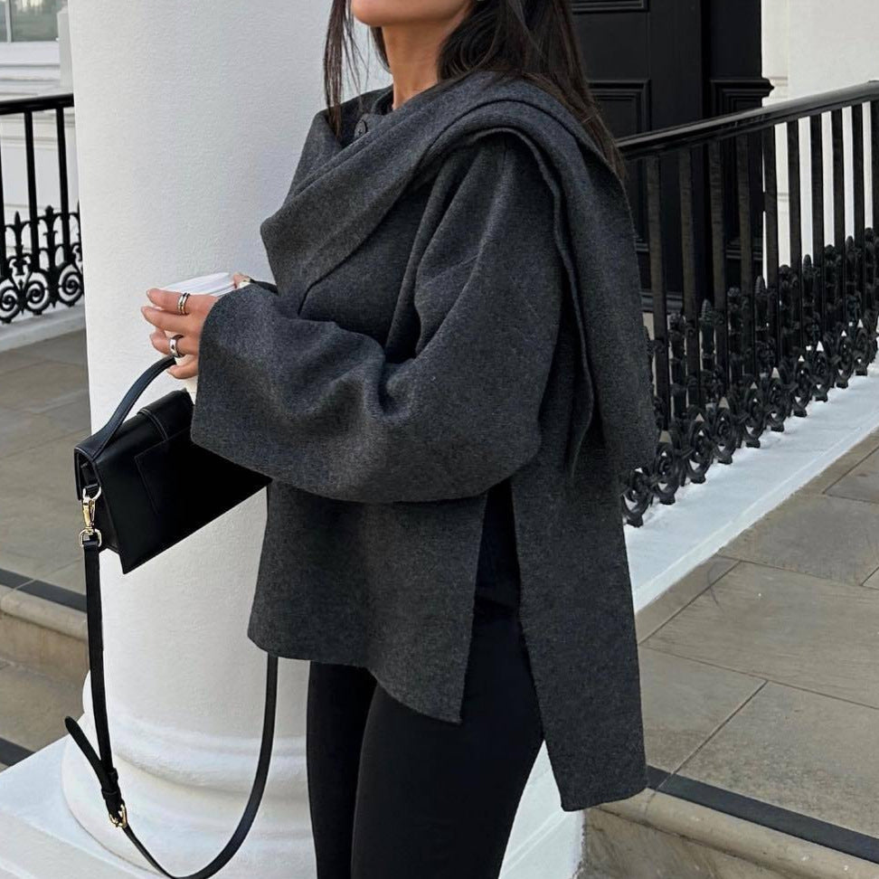 Women's elegant hooded shirt NOVAE