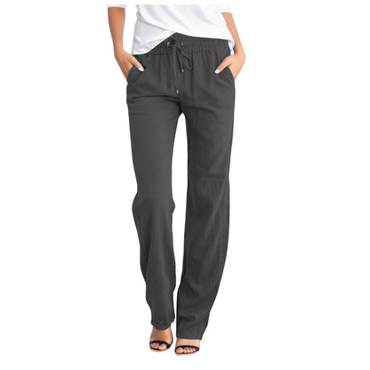 Women's Comfortable Leisure Trousers with Elastic Waistband and Practical Side Pockets NOVAE