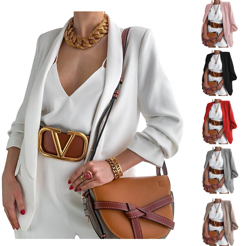 Women's oversized blazer with open cut and elegant details NOVAE