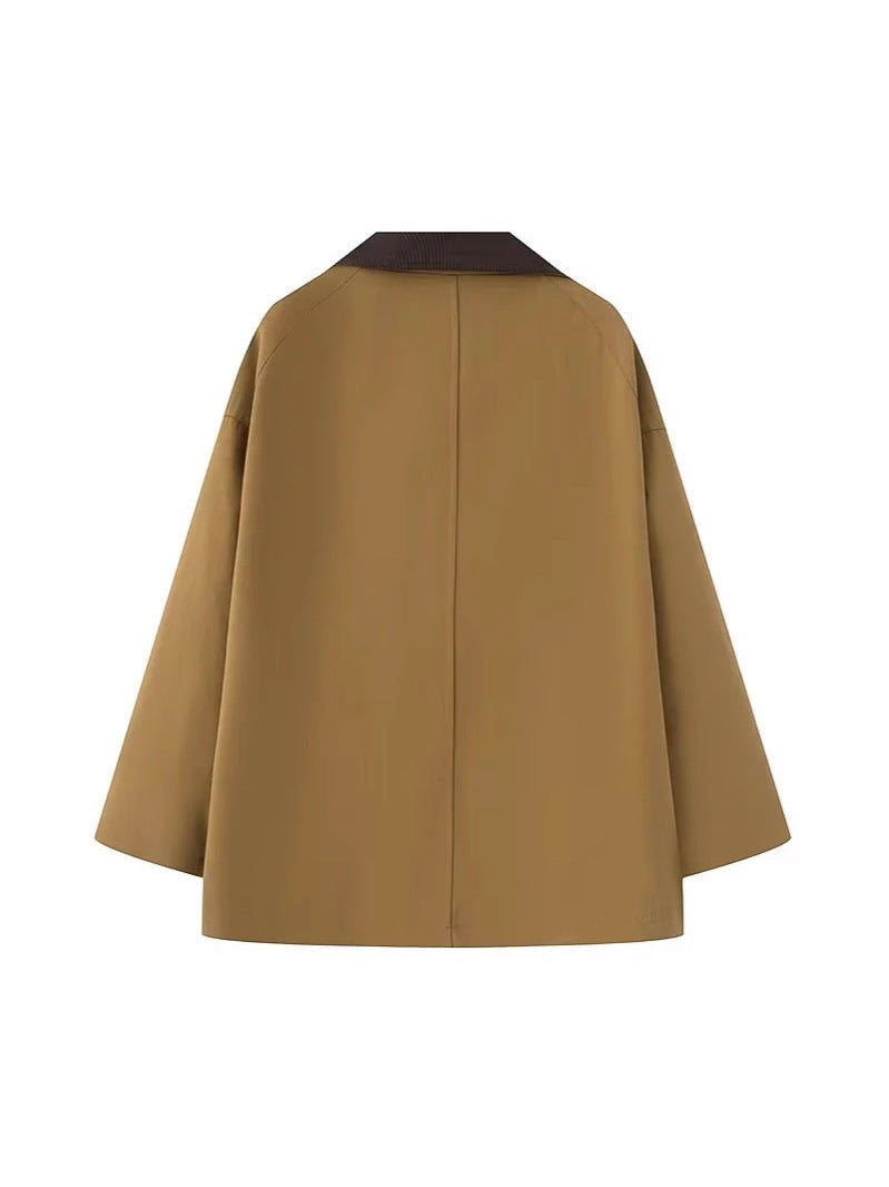 Women's oversized trench jacket with classic stand-up collar and practical pockets NOVAE