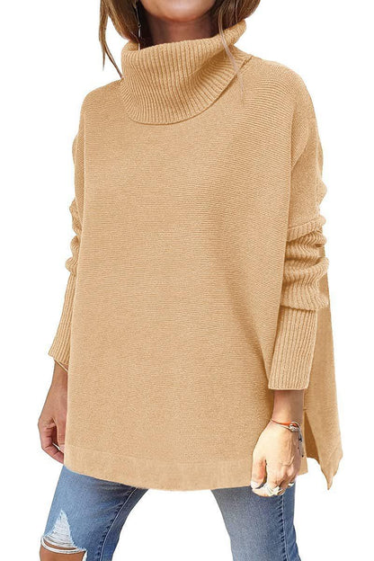 Women's comfortable roll-neck sweater with a structured design and relaxed fit NOVAE