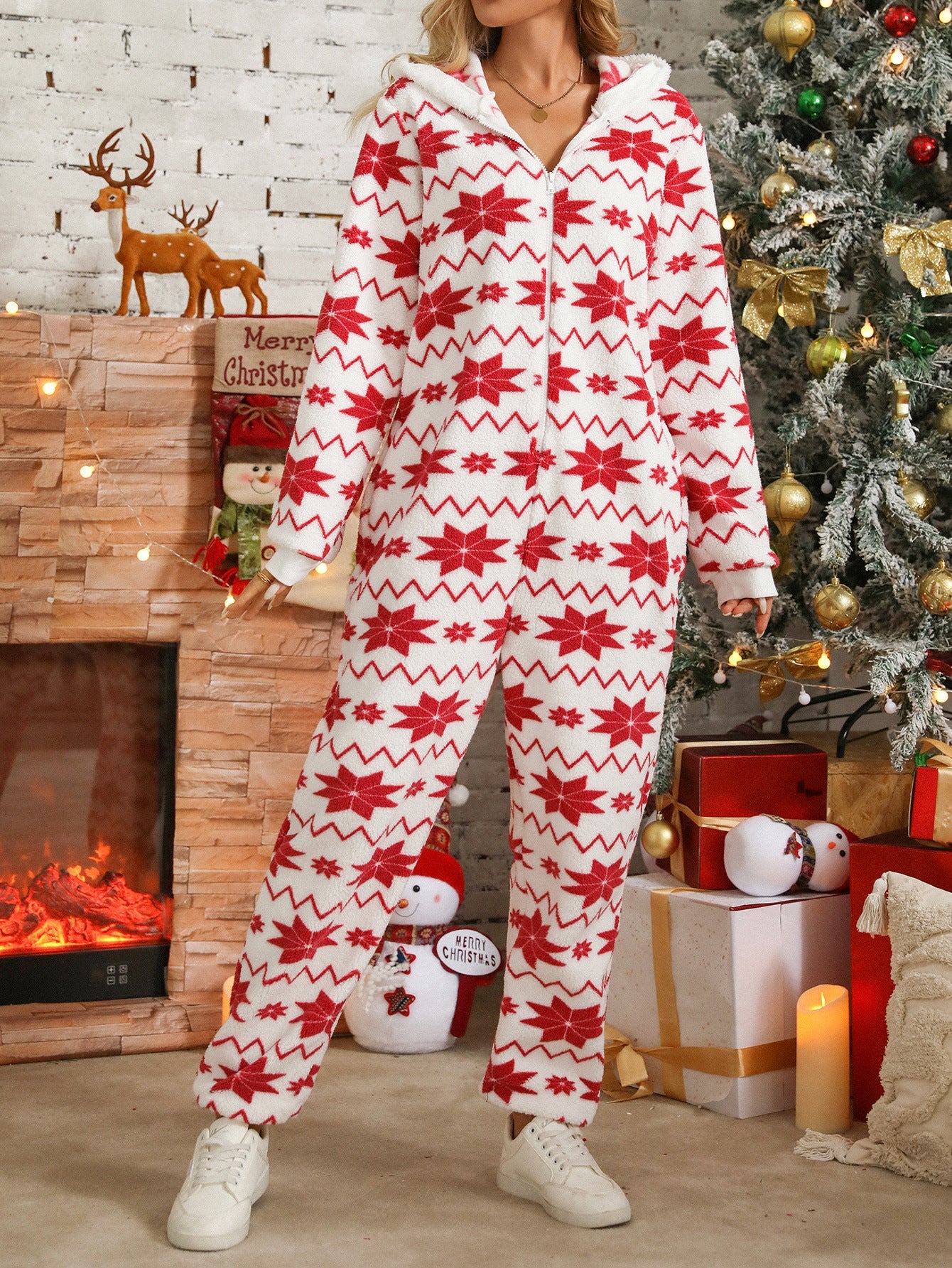 Women's Cozy Onesie with Festive Pattern NOVAE
