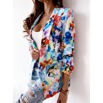 Women's blazer with floral design and figure-flattering cut NOVAE