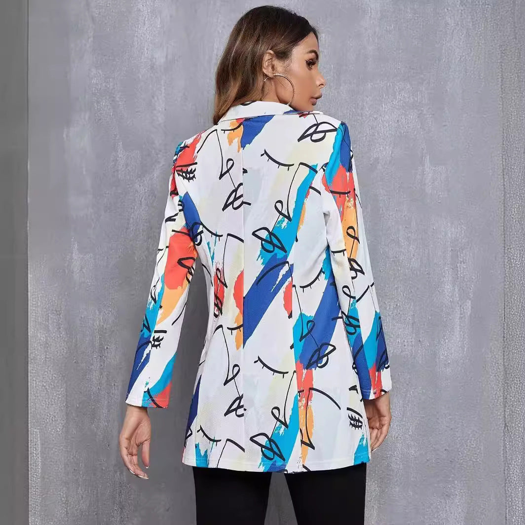 Women's blazer with artistic print and modern cut NOVAE