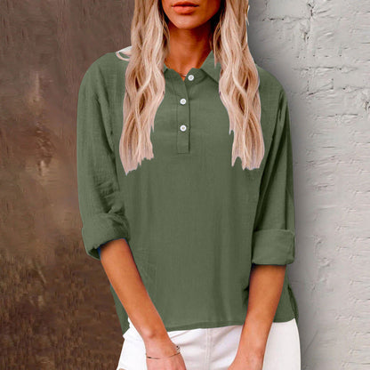 Women's knitted blouse with button detail and casual cut NOVAE