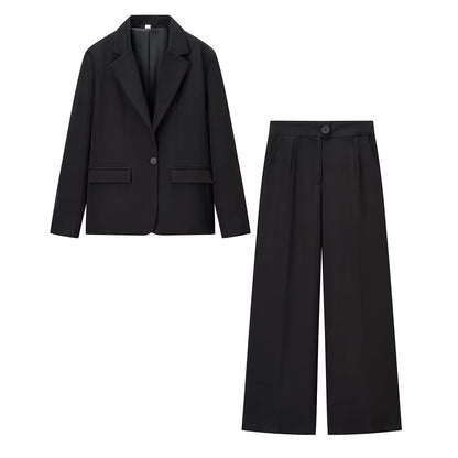 Women's elegant business set with blazer and wide-leg trousers NOVAE