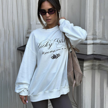Women's casual sweatshirt with elegant NOVAE lettering