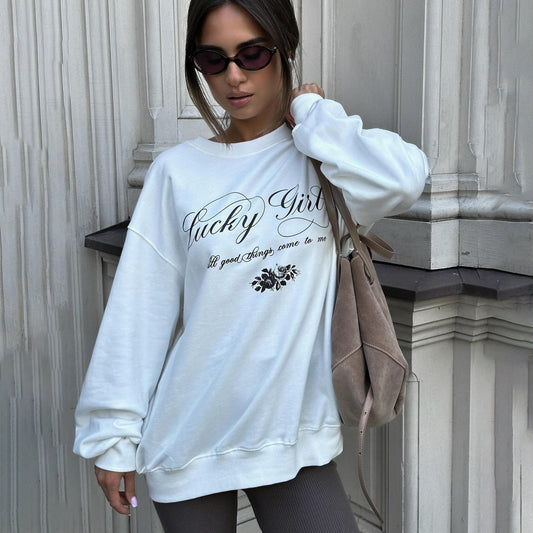 Women's casual sweatshirt with elegant NOVAE lettering