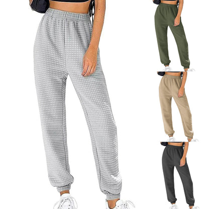 Women's waffle pique jogging pants with elastic waistband NOVAE