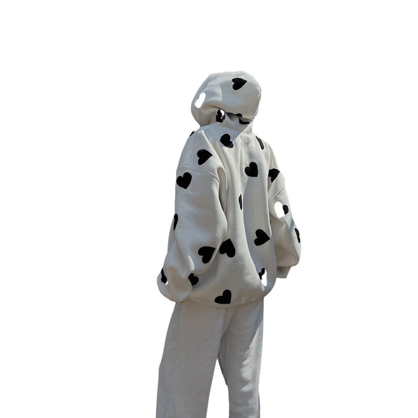 Women's hoodie with a creative heart motif and a casual oversized cut NOVAE