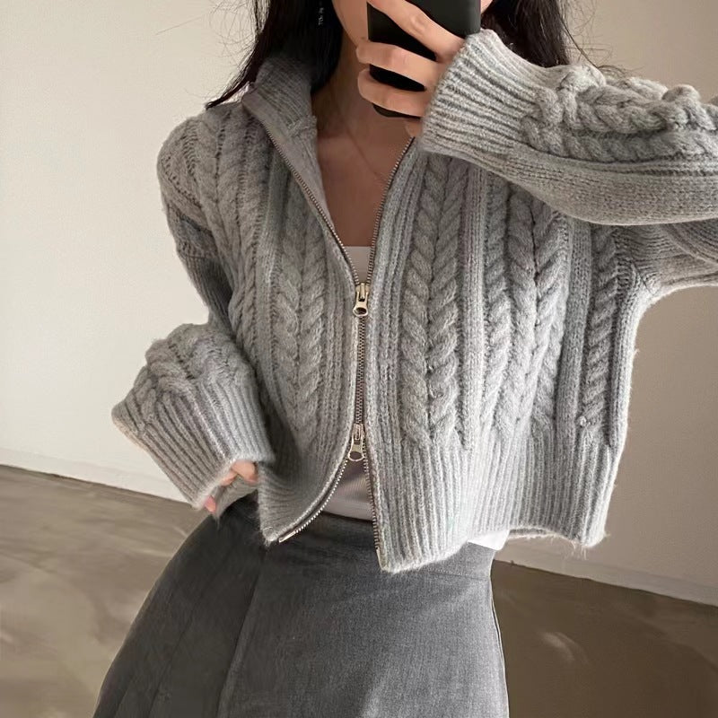 Women's cardigan with high-quality zipper NOVAE