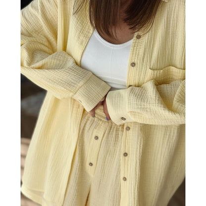 Women's Casual Leisure Suit with Button Details and Convenient Pockets NOVAE